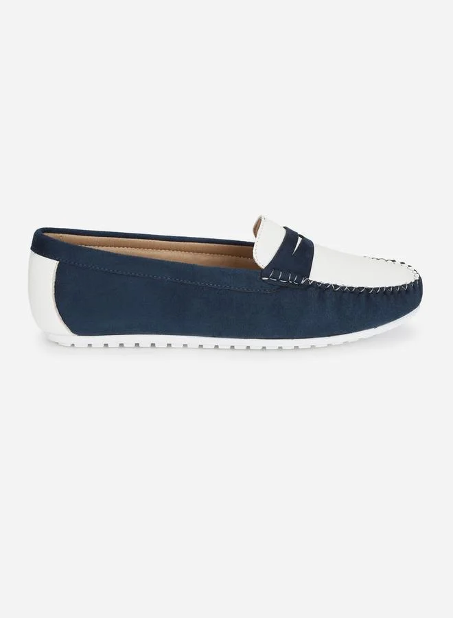 YOHO Navy Bliss Color Block Semi Casual Loafers